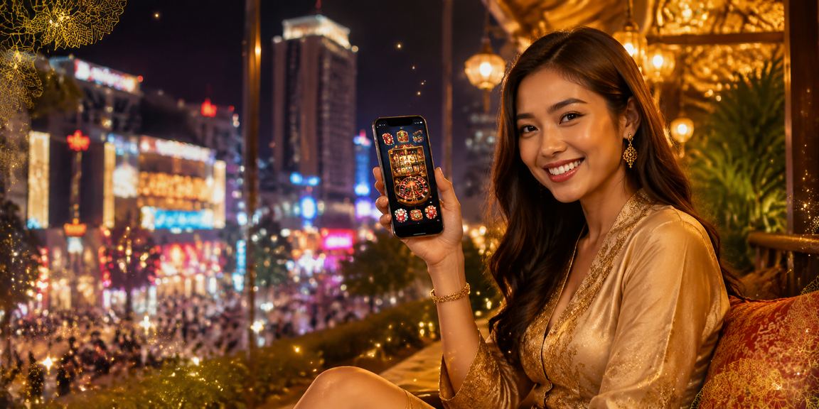 Wajah luar kasino Kuala Lumpur menampilkan neon berwarna oren